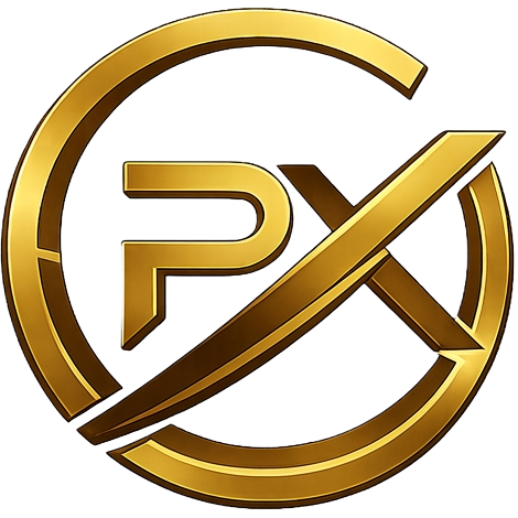 Logotipo Pokéfolio EX — pokébola dourada